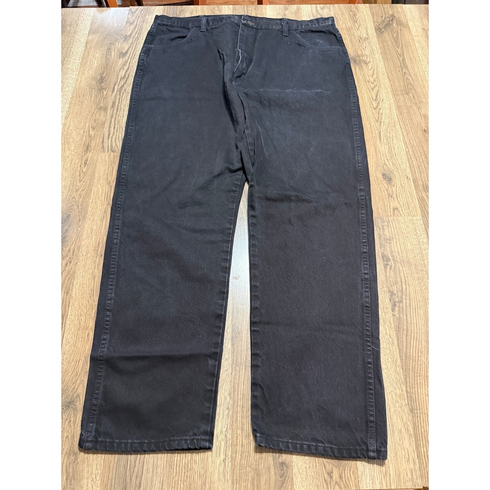 Rustler Jeans Mens Size 42 Black Denim Pants Regular Fit Straight Leg
